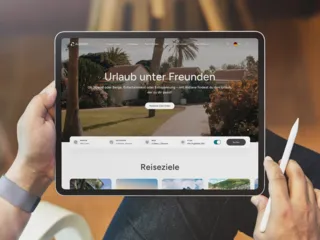 Die Aldiana Homepage auf einem Tablet