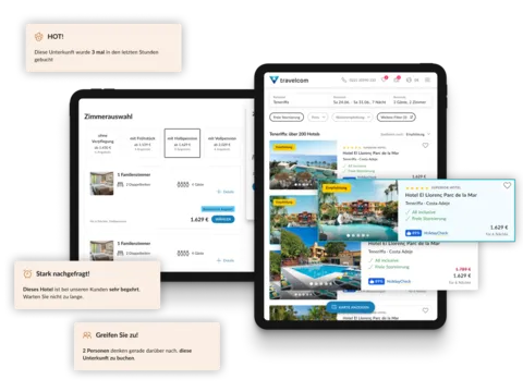 Unterschiedliche Verknappungs- und Hervorhebungselemente in der Buchungsstrecke